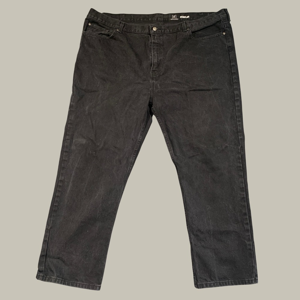 George Regular Fit Jeans Men 48x30 Black Denim 100% Cotton Straight Leg